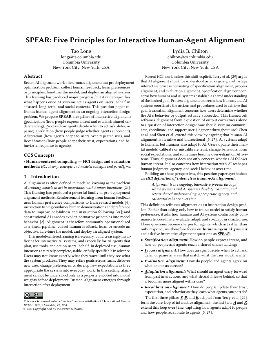 First page of the SPEAR paper